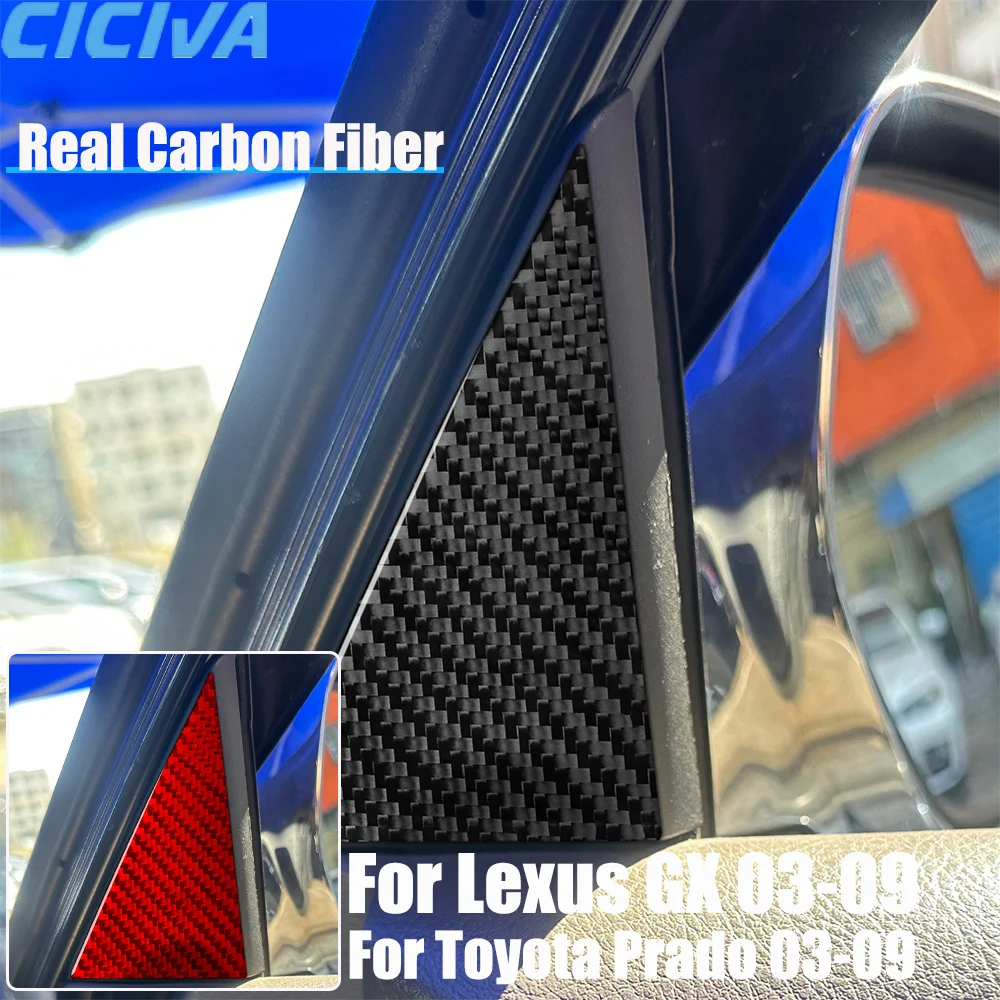 

Real Carbon Fiber Car Accessories A-pillar Panel Decorative Trim Cover Soft Sticker For Lexus GX For Toyota Prado 2003-2009