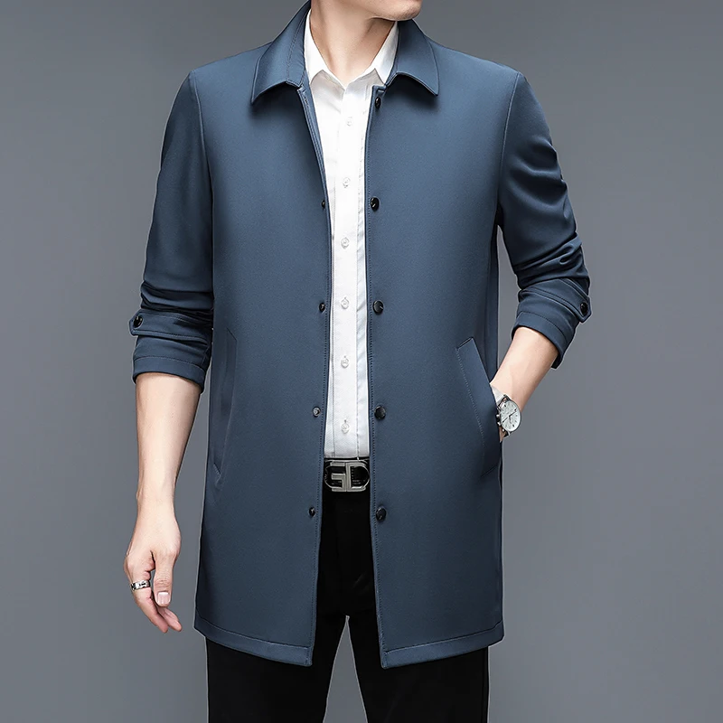 2023 spring Long style coat men\'s High quality casual trench coat, fashion casual jackets men,full size M-4XL