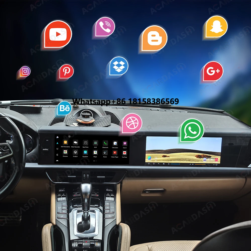 

For Cayenne 958 2010-2017 Upgrade to 2024 12.3" Dual Screen Multimedia Screen Android 13 2400 Resolution with Carplay Car Radio