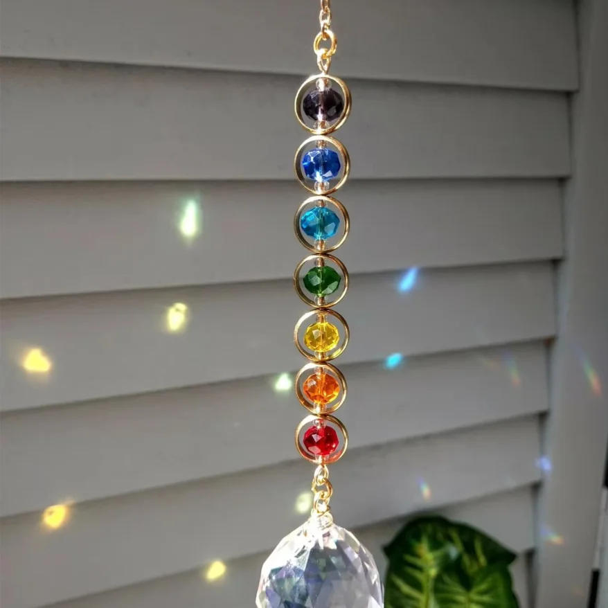 1pc Crystal Suncatcher Mobile Meditation Home Decor Rainbow Maker Prism Suncatcher (Rainbow and Fantasy)