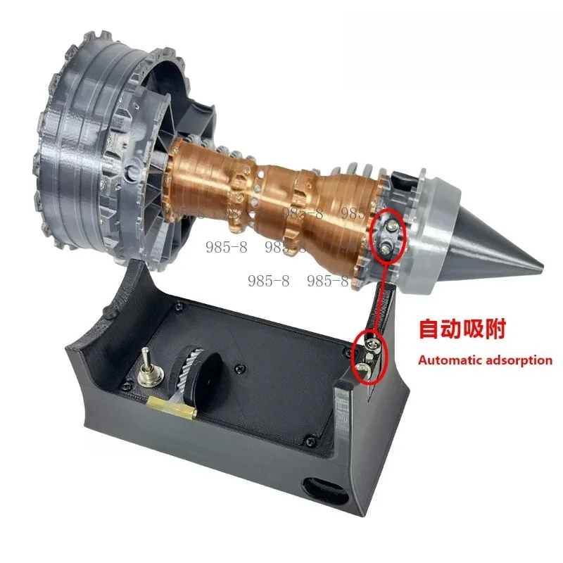 Aviation 25cm Jet Turbofan Engine Model With Rotatable Fan, DIY Assembly Airplane Engine Replica Display Kit