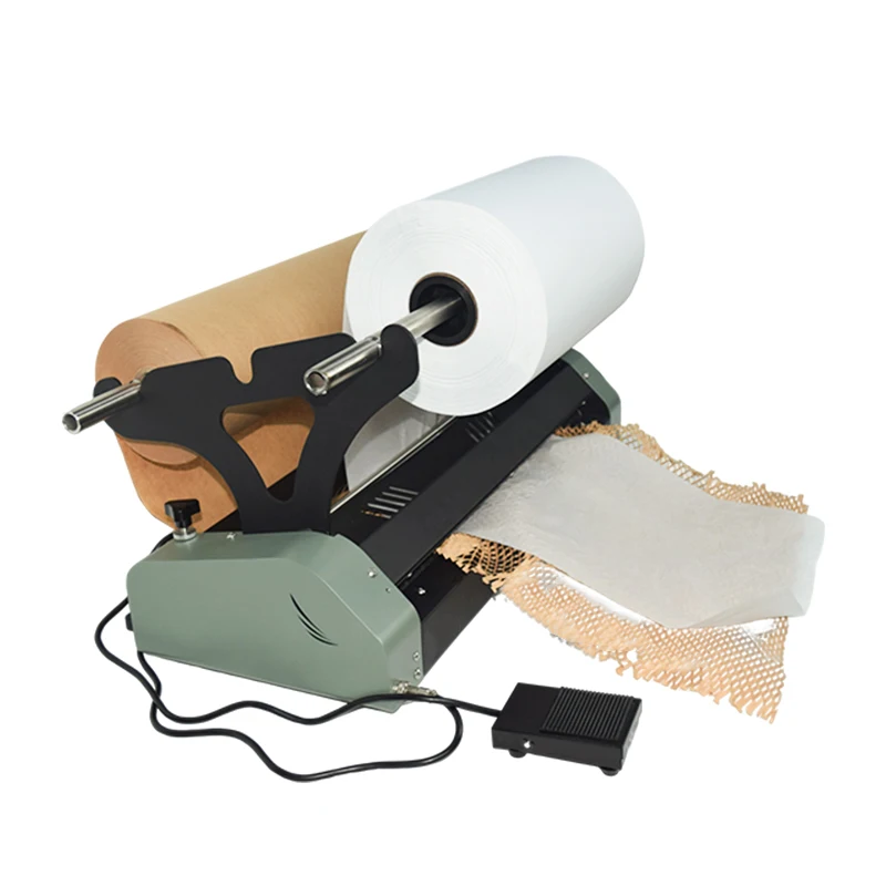 

Automatic and Timing Mode Roll Kraft Cushion Packaging Honeycomb Wrapping Paper Dispenser