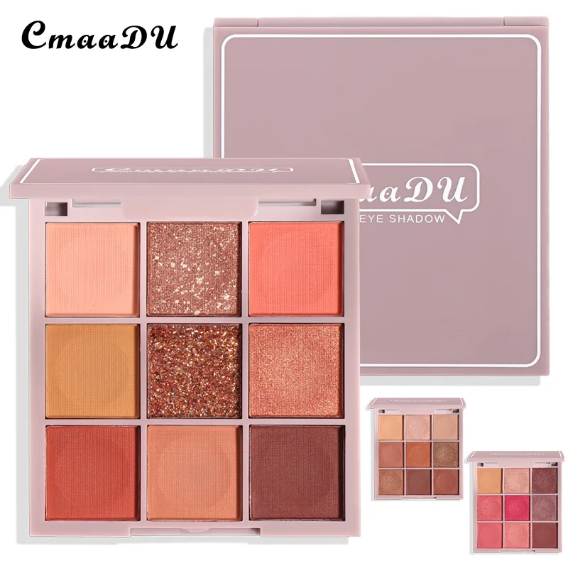 Smokey Style Matte Eye Shadow Palette, Pro Maquiagem, 9 Cores, Bálsamo Nude, Minerais, Pó, Glitter, Sombra, Maquiagem, Pigmentos