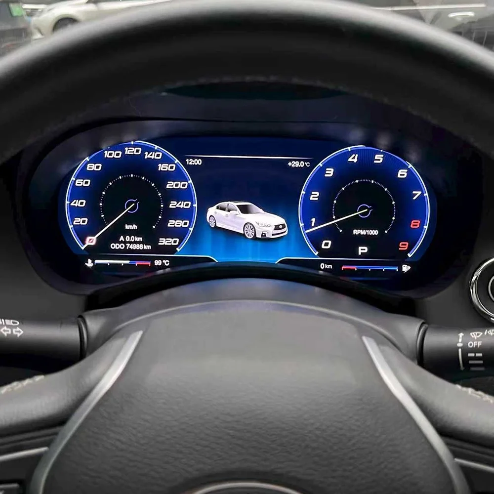 RoadNavi OEM Linux Car Digital Cluster for Infiniti Q50 Q50L Q60 2014-2024 Speedometer Dashboard InstrumentAR