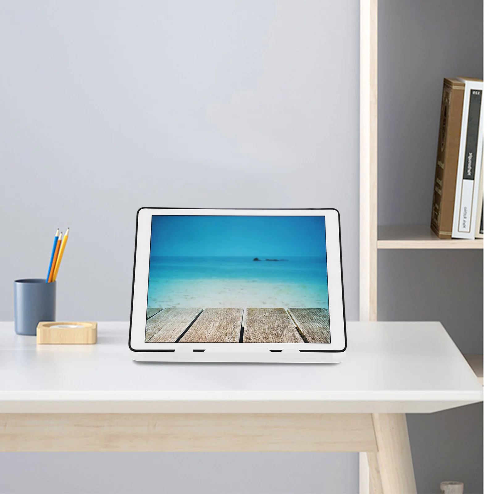 Foldable Tablet Stand Desk Adjustable Tablet Holder Portable Support for Home Office Bedroom Viewing Laptop Stand Organizer