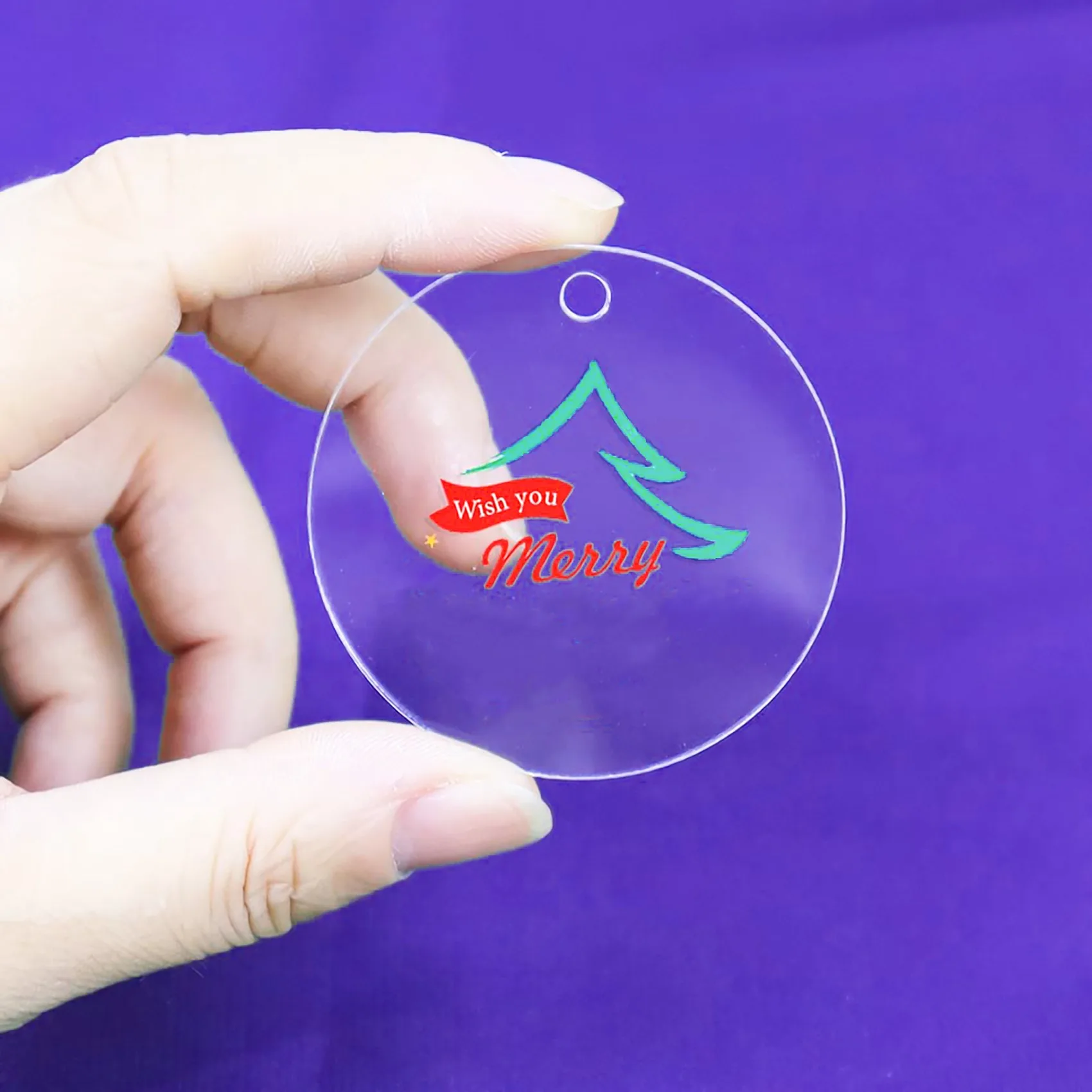 AT35-150 Pcs Round Acrylic Keychain Blanks 2 Inches Clear Acrylic Circles Discs Transparent For DIY Keychain Craft Project