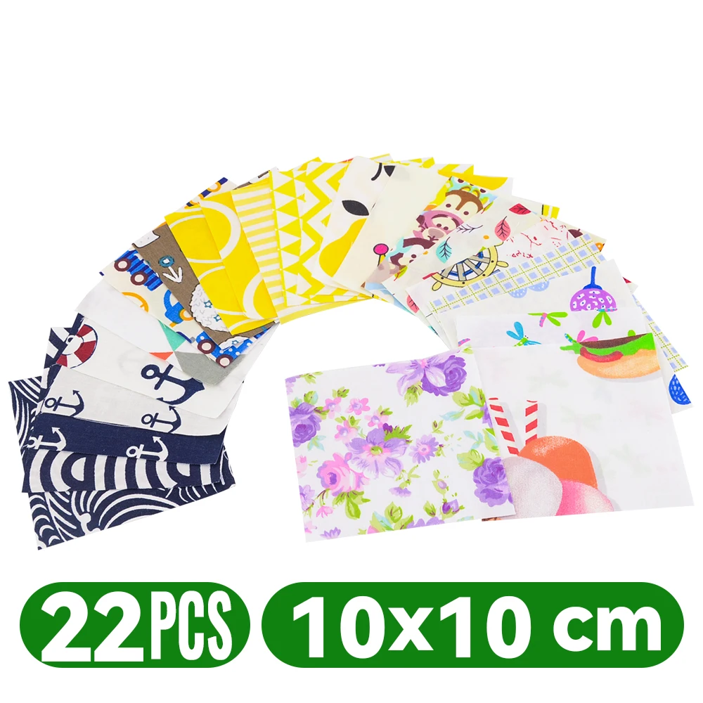 Teramila 100% dünnes Baumwoll gewebe Patchwork für Quilts, zufällige Farbe, kein Wiederholung design Tuch zum Nähen 19-50 teile/beutel 10*10 cm – Detail 13