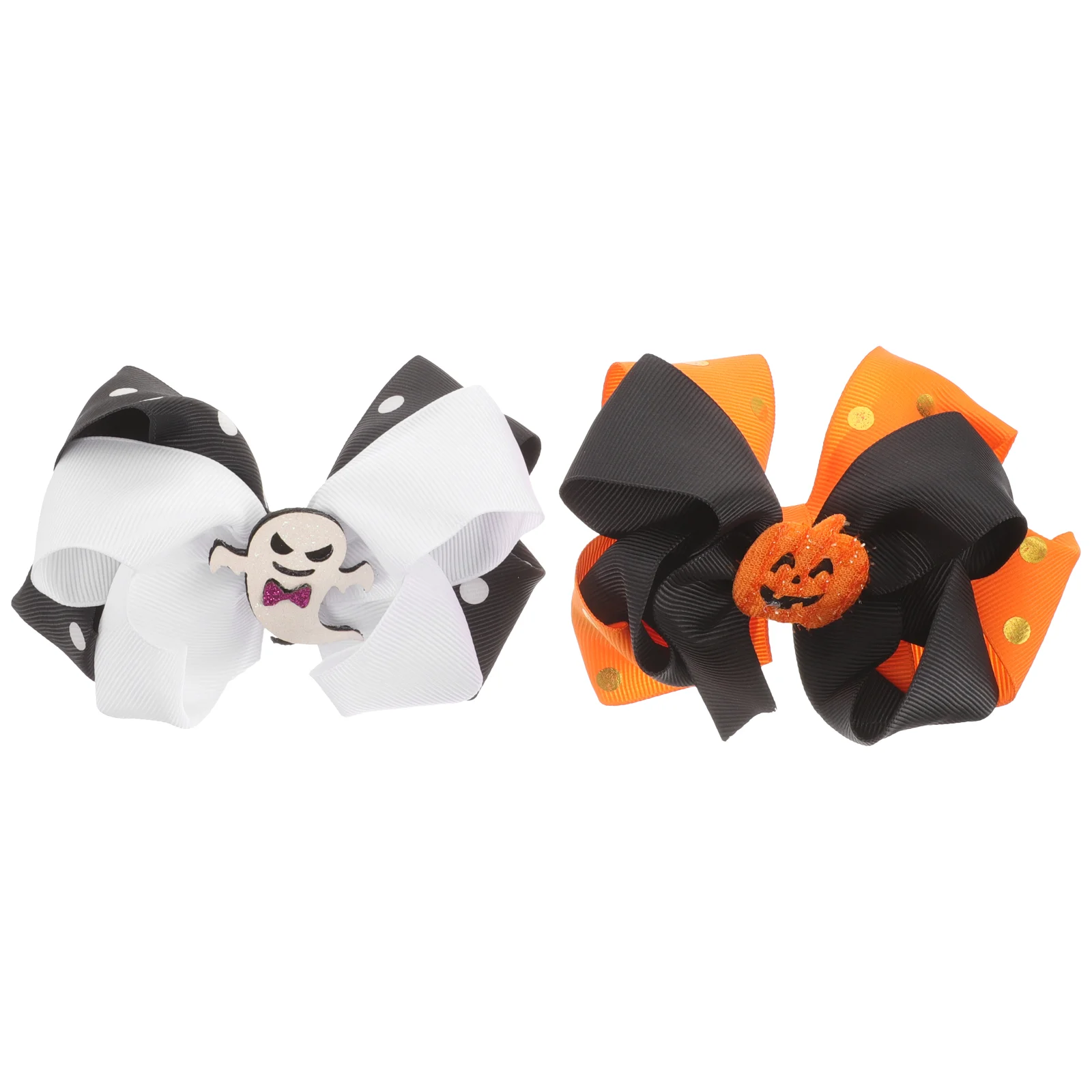 2 Pcs Hair Pin Barrettes Hairpin Halloween Clip Pumpkin Clips for Toddler Girls Kids Bat Baby