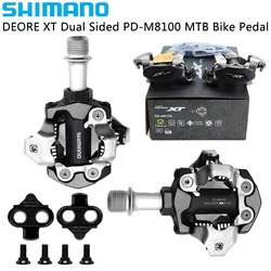 SHIMANO DEORE XT PD-M8100 Self-locking Bicycle Pedal SPD Dual Sided Race MTB Bike Pedal Original Cycling Parts