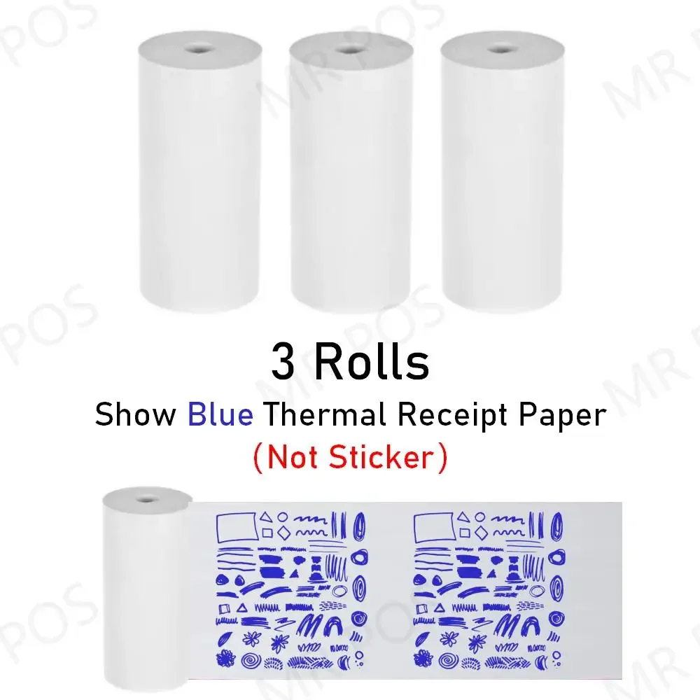 3 Rolls Thermal Paper Sticker Paper Label Paper Photo Stickers Color Stickers for PeriPage PAPERANG  Mini Printer Photo Printer