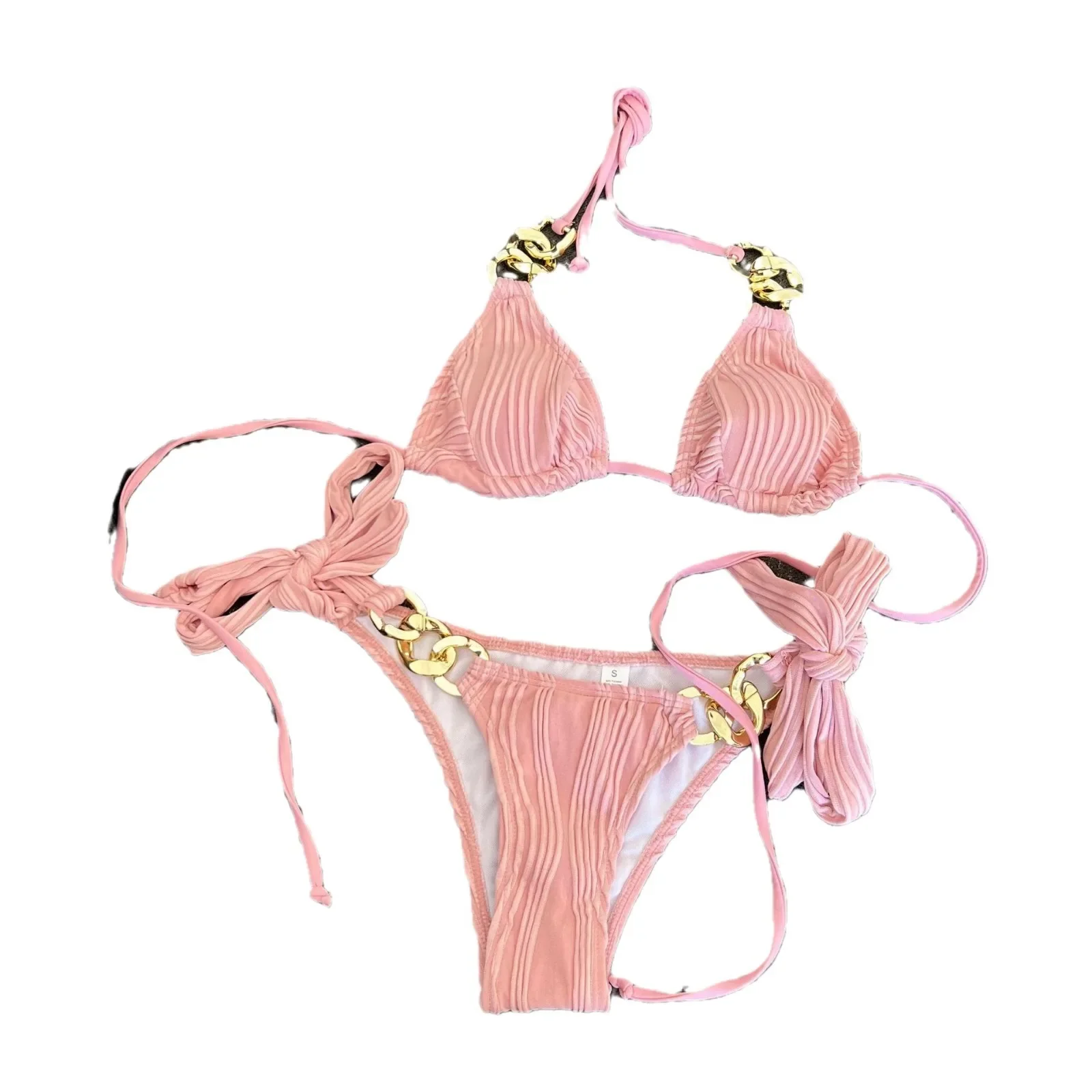 Sexy neue heiße Verkauf der Saison Bikini Badeanzug Kette Design separate Bademode grenzüberschreitende weibliche modische Unterwäsche Tankini