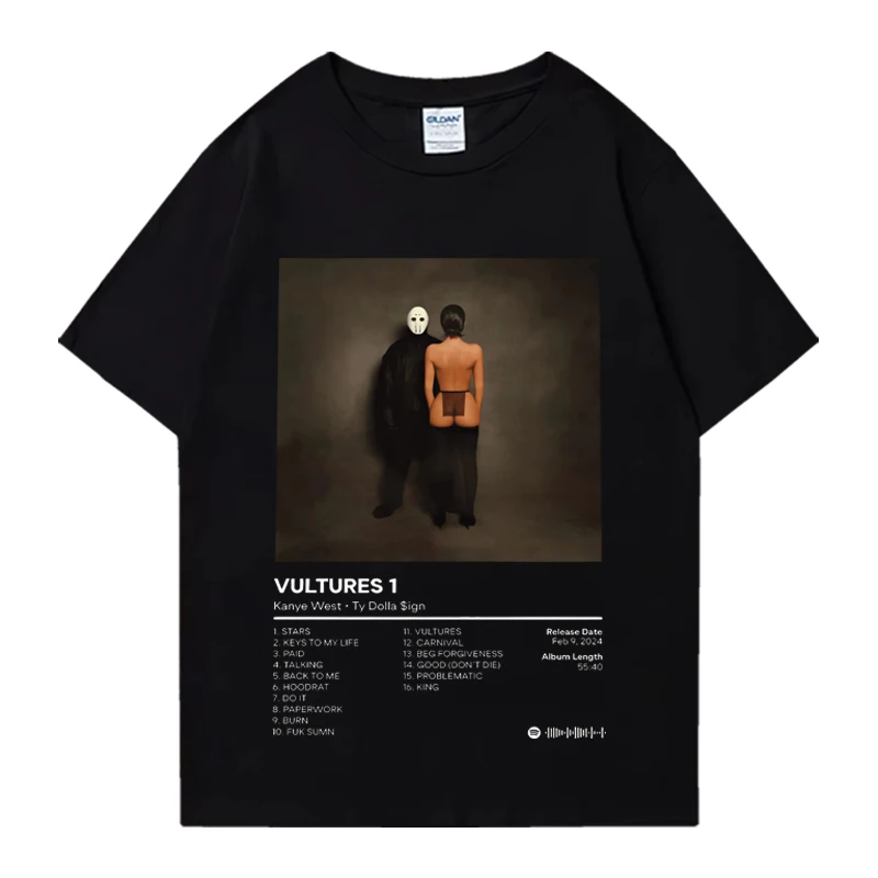 Kanye West Music Album Hip Hop T shirt  throwback Men Women Fashio Loose Graphics  t-shirts  streetwear short sleeve Unisex Tee