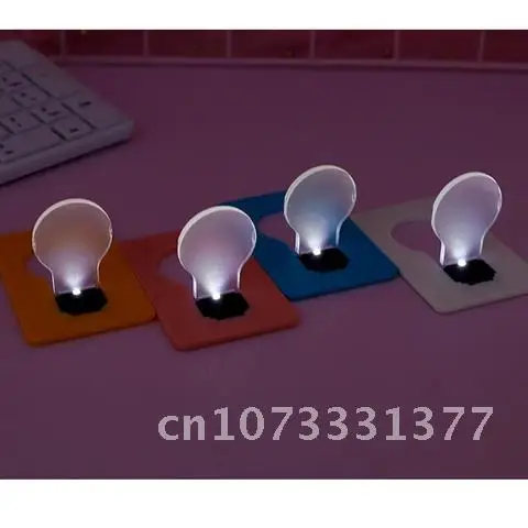 Ultra-fino LED cartão forma portátil luz da noite, cartão criativo luz, lâmpada de poupança de energia, lâmpada de bolso da bateria