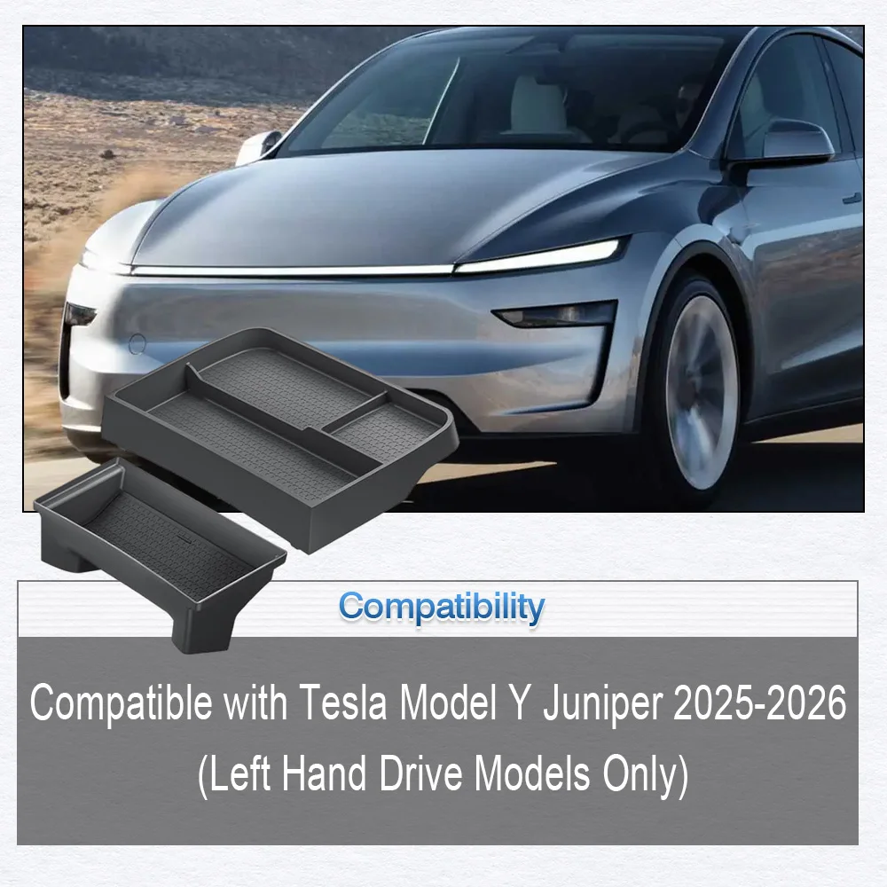 

2pcs For Tesla Model Y Juniper 2025-2026 LHD Only Car Central Double-layer Storage Box Behind the Dashboard Screen Storage Box