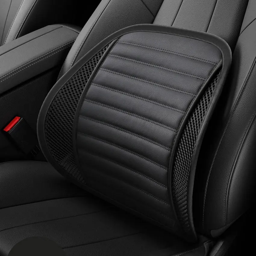 

PU leather Car Seat Office Chair Massage Back Lumbar Support Mesh Ventilate Cushion Pad Black Mesh Back Lumbar Cushion