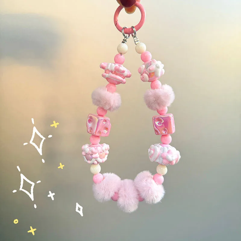 

Новый сырный ремешок для мобильного телефона, красочная сумка из бисера, брелок для ключей, ручная роспись из бисера, подвеска для телефона, веревка