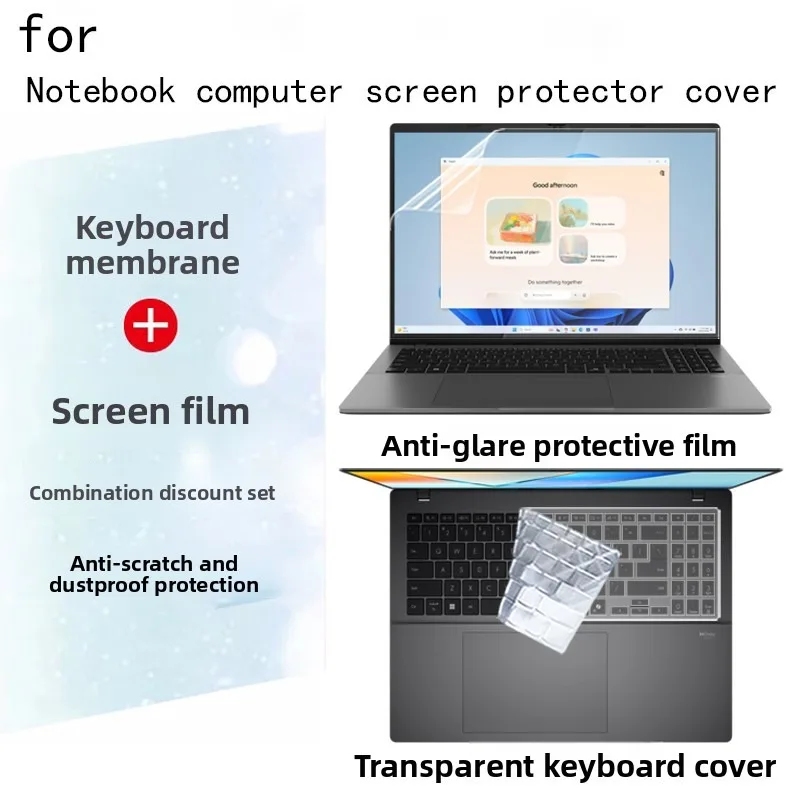 

16-дюймовая пленка для экрана компьютера ASUS Vivobook S16, S3607CA, чехол для клавиатуры, ультра-прозрачная антибликовая и синяя защита