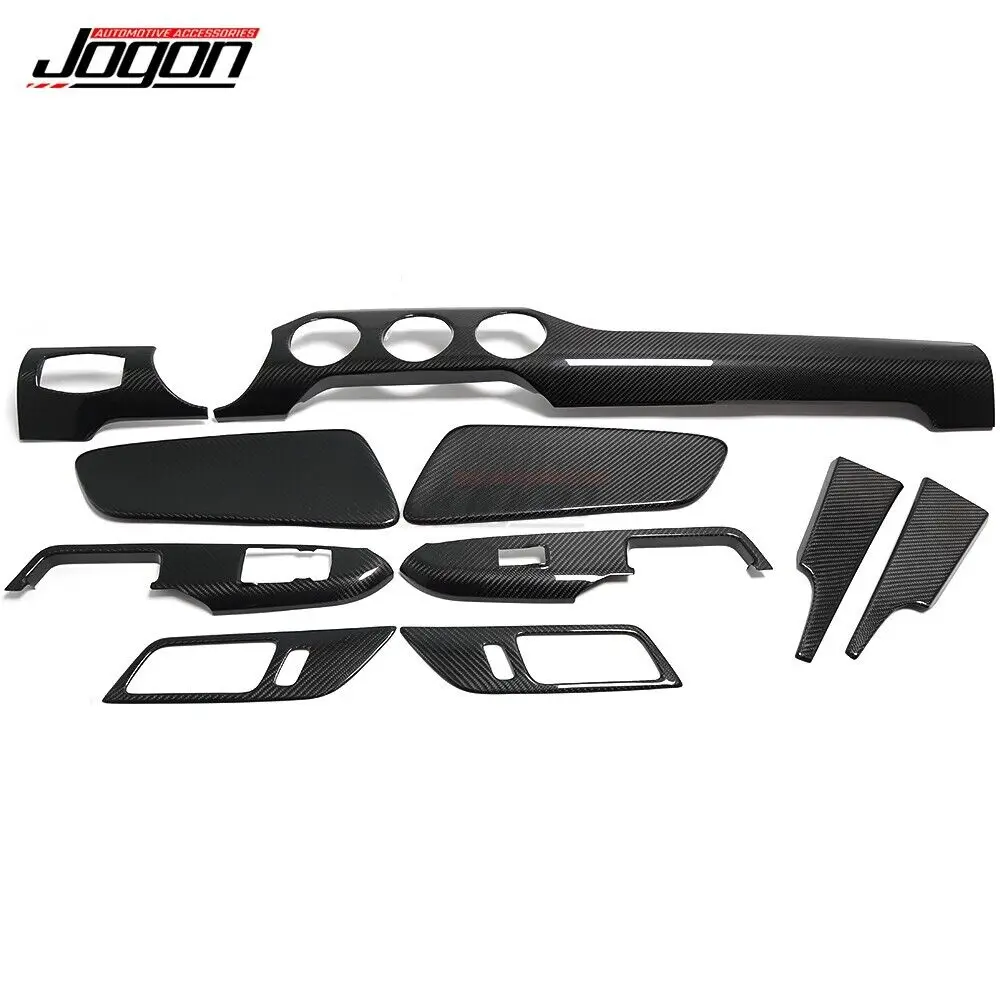 100% JOGON Car Carbon Fiber For Ford Mustang 2015 2016 2017 2018 2019 2020 2021 2022 Interior Trim Cover Sticker Accessories