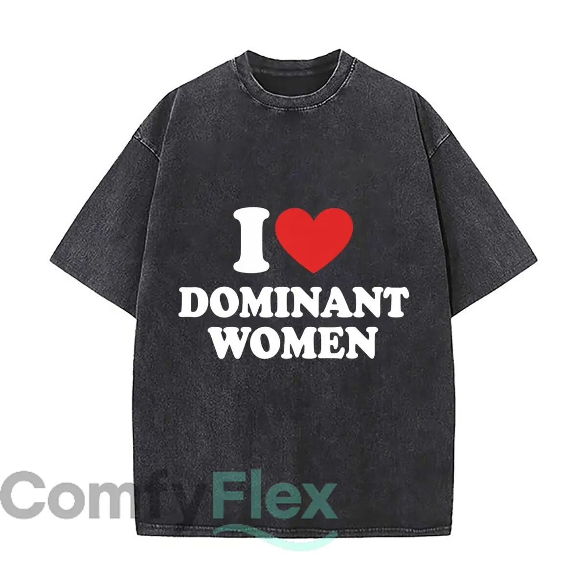 I Love Dominant Women Graphic Vintage Distressed Loose Streetwear Tops