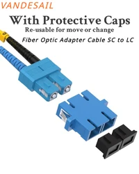 VANDESAIL-Cabo Adaptador de Fibra Óptica, SC para LC, Lc, SC para SC Feminino para SC Conector Híbrido Feminino, Conversor, Dongle para Redes