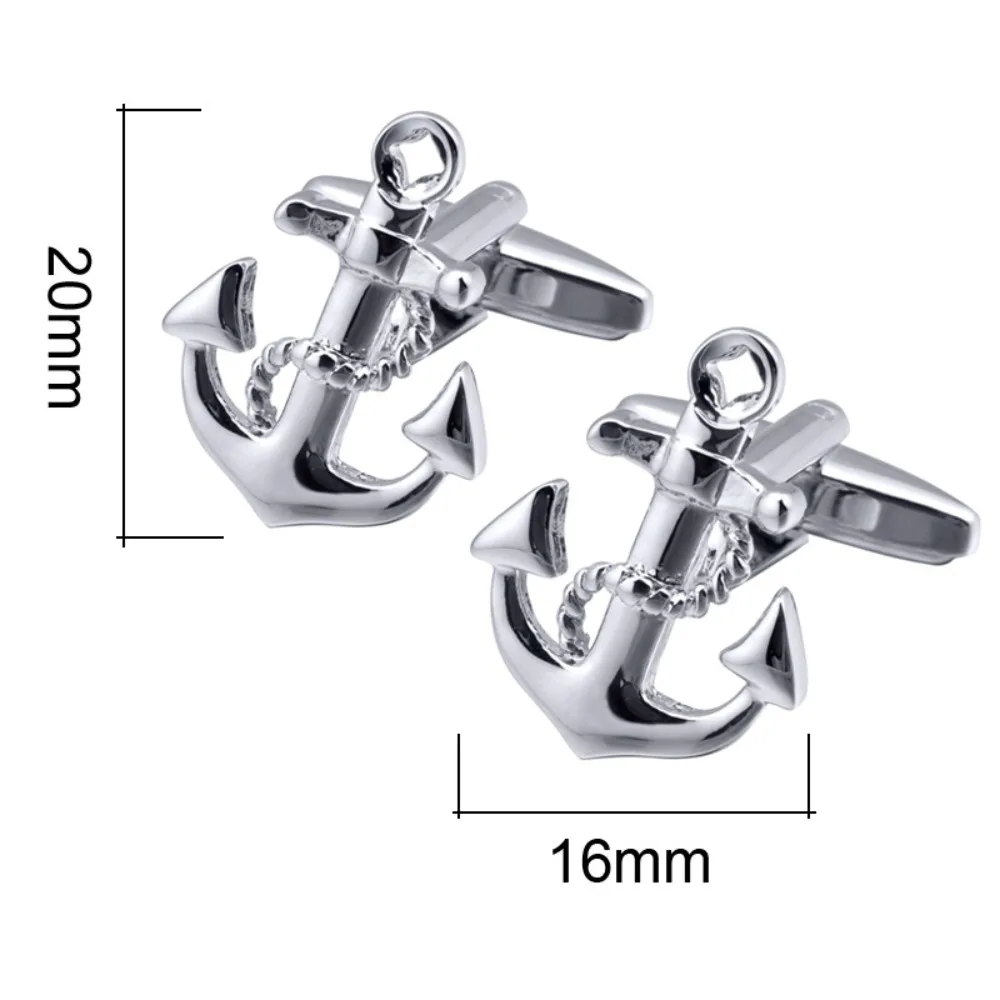 2PCS Classic Men's Metal French Cufflinks Anchor Design Shirt Sleeve Buttons for Suits in Stock Elegant Formal Wear Accessories