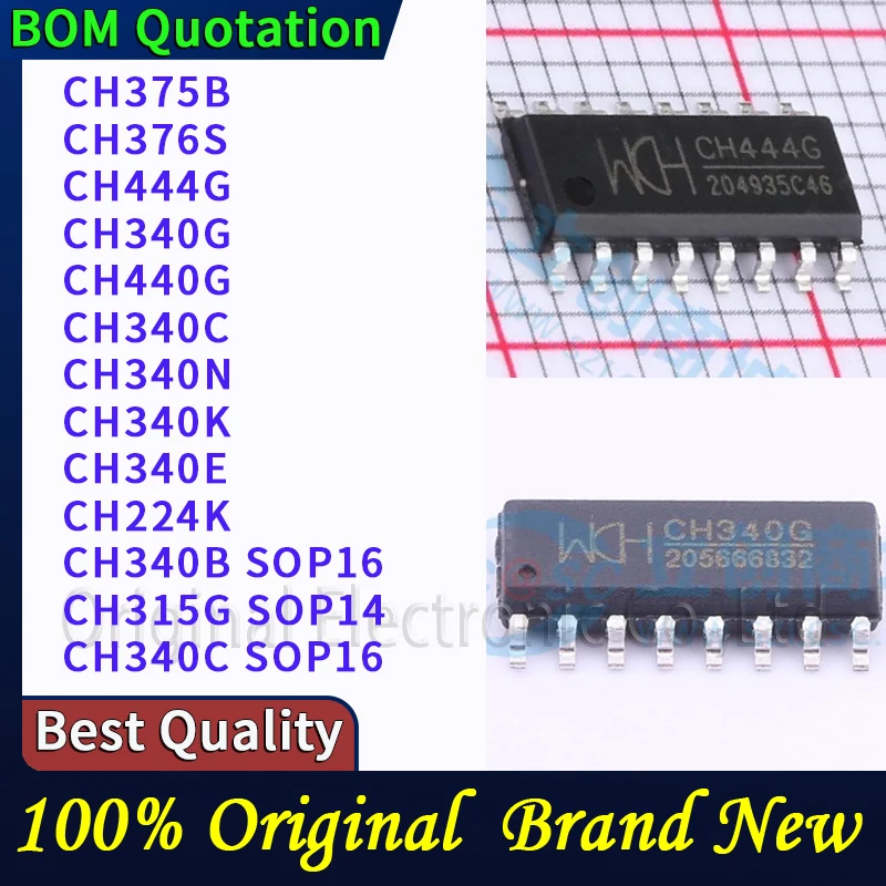 CH375B CH376S CH444G CH340G CH440G CH340C CH340N CH340K CH340E CH224K CH340B CH315G en stock 48 heures d'expédition