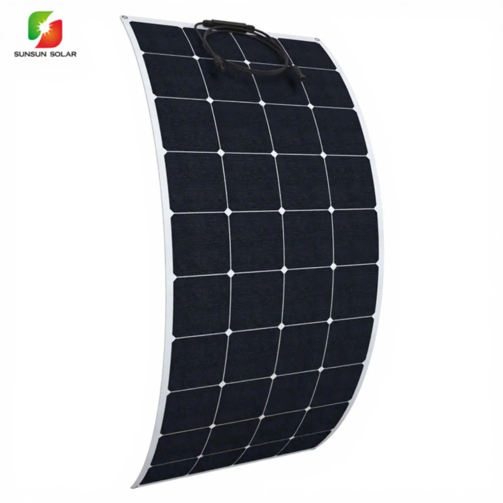High Efficiency SunPower Cell ETFE Flexible Solar Panel for RV Camper Caravan Marine With 550W 450W 350W Roof Mounting System