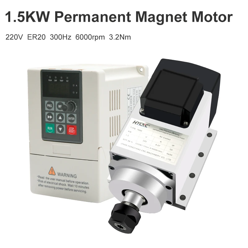 1.5KW 220V 6000 RPM trvalý magnetem motorový ER20 neuspět konstantní energie příruba air-cooled vřetena CNC frézování stroj vrtání