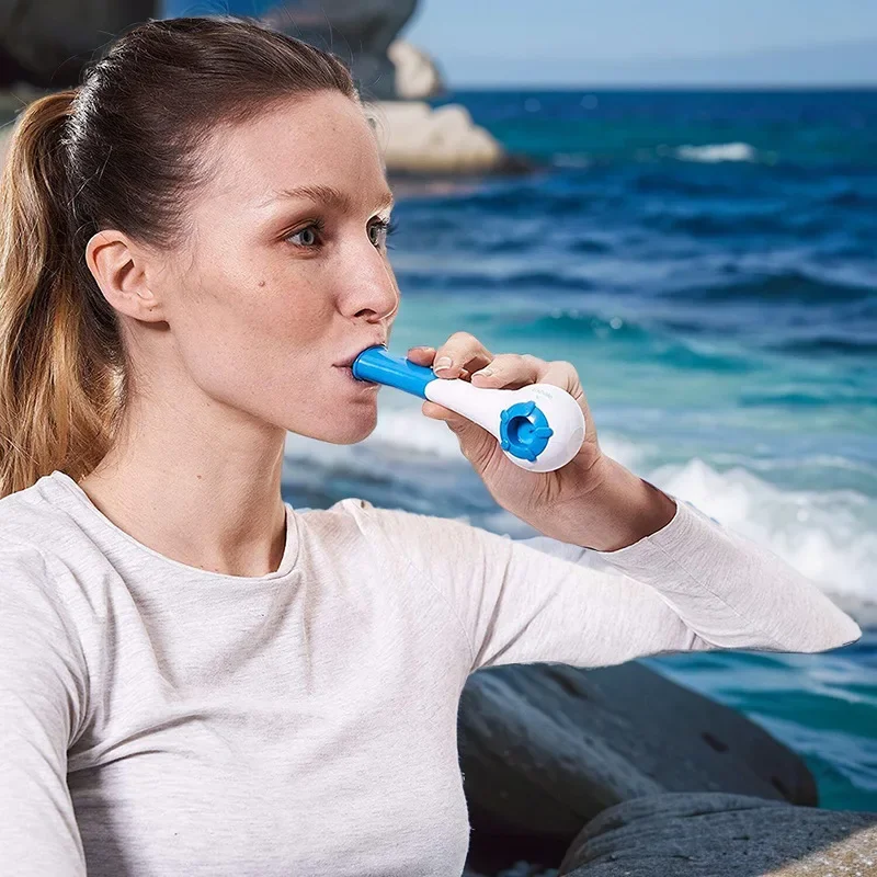 Breathing Trainer Adjustable Resistance Handheld Lung Expansion Training Tool Increase Lung Capacity Running Abdominal Exerciser