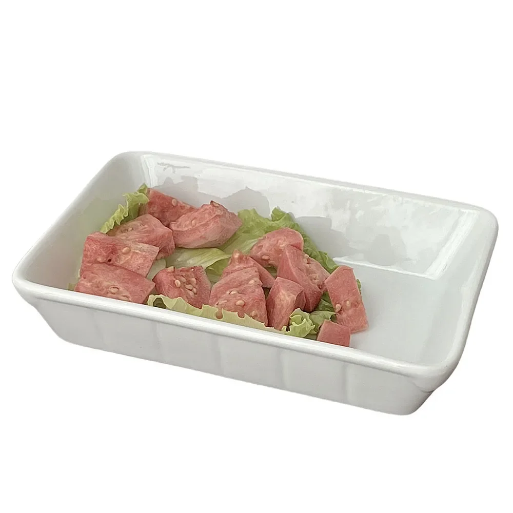 Rectangle Ceramic Plate Modern Simplicity Solid Color Porcelain Household Dinnerware Fruit Yogurt Salad Plates Personal Items