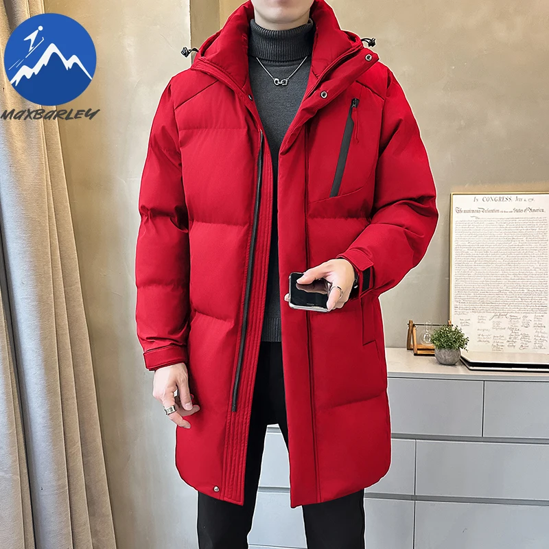 

Maxbarley Winter Long Jacket Men Fashion Ski Cold-proof Warm Cotton Padding Coat Male 2026 New Fashion Brand Thick Hooded Parka