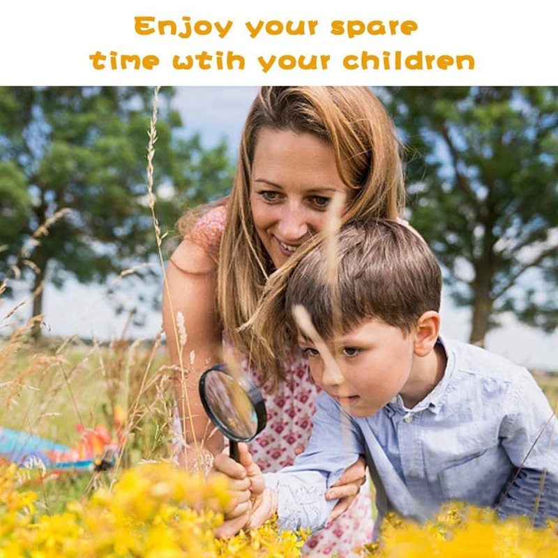 Kids Magnifying Glass 8 Pcs, Plastic Handheld Mini Portable Magnifying Glass Small Children Magnifier Toys for Explorer