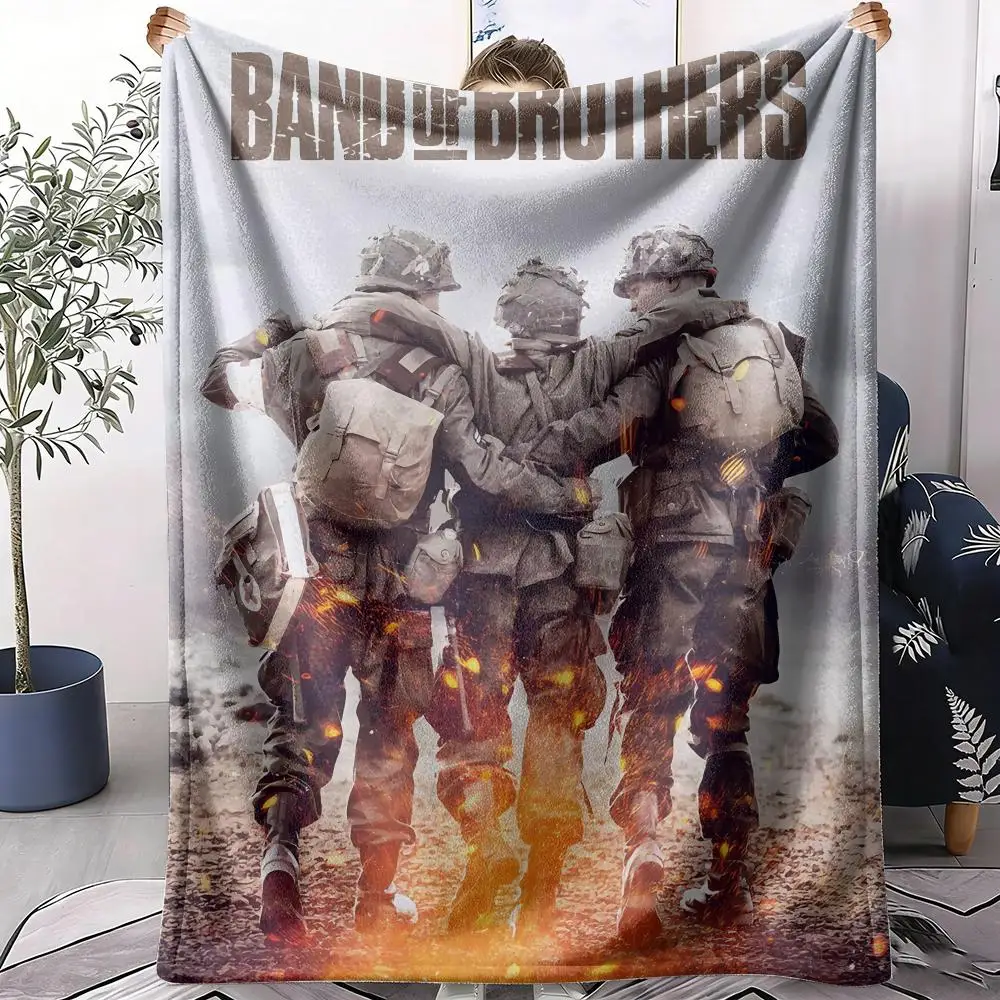 Band of B-Brothers Throw Soft Flannel Throw Summer AC Blanket Lightweight Cool Nap Blanket for Sofa Bed Couch Travel