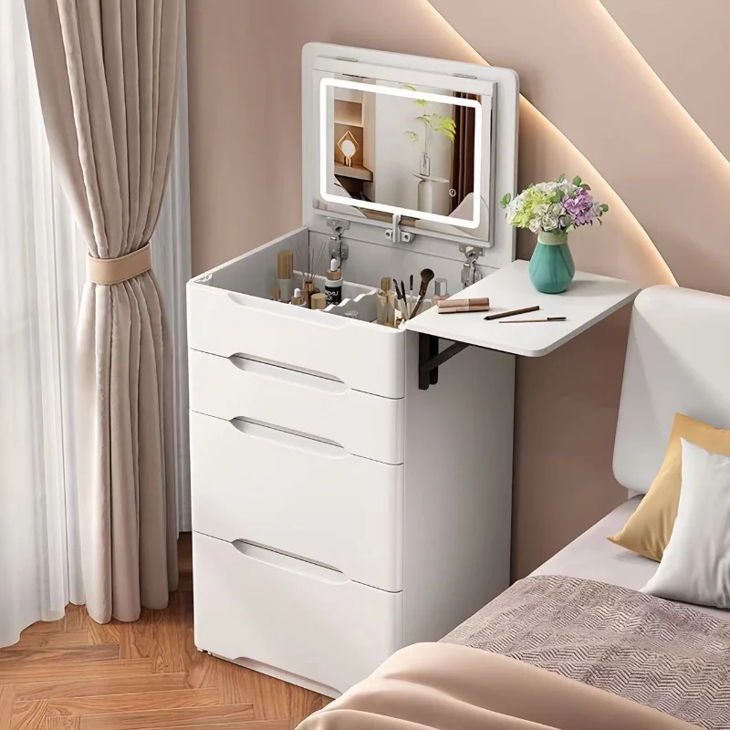 Front Modern Simple Multi-functional Internet Celebrity Storage Cabinet,Bedroom Dressing Table, Flip-up Mirror,  Dressing Table