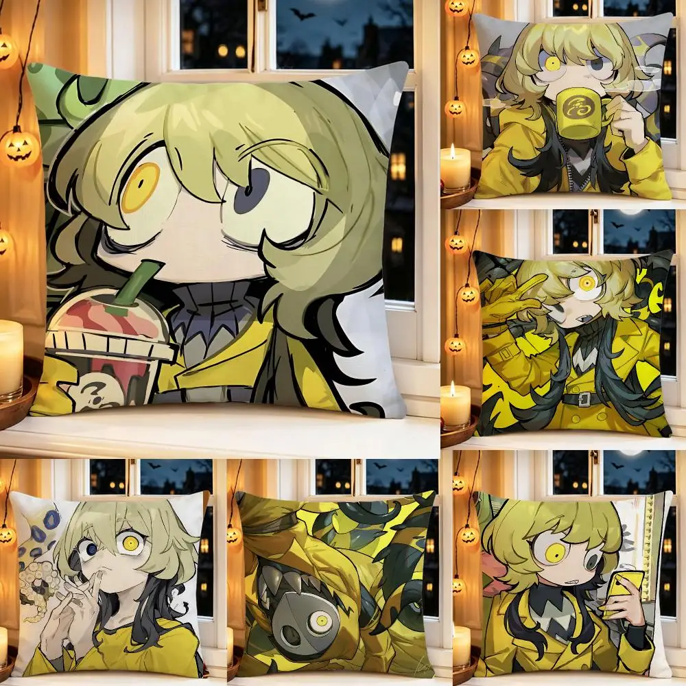Novel The King in Yellow Cushion Cover Pillow Short Plush Scary Creepy Cushion for Living Room Sofa Halloween Holiday Gift