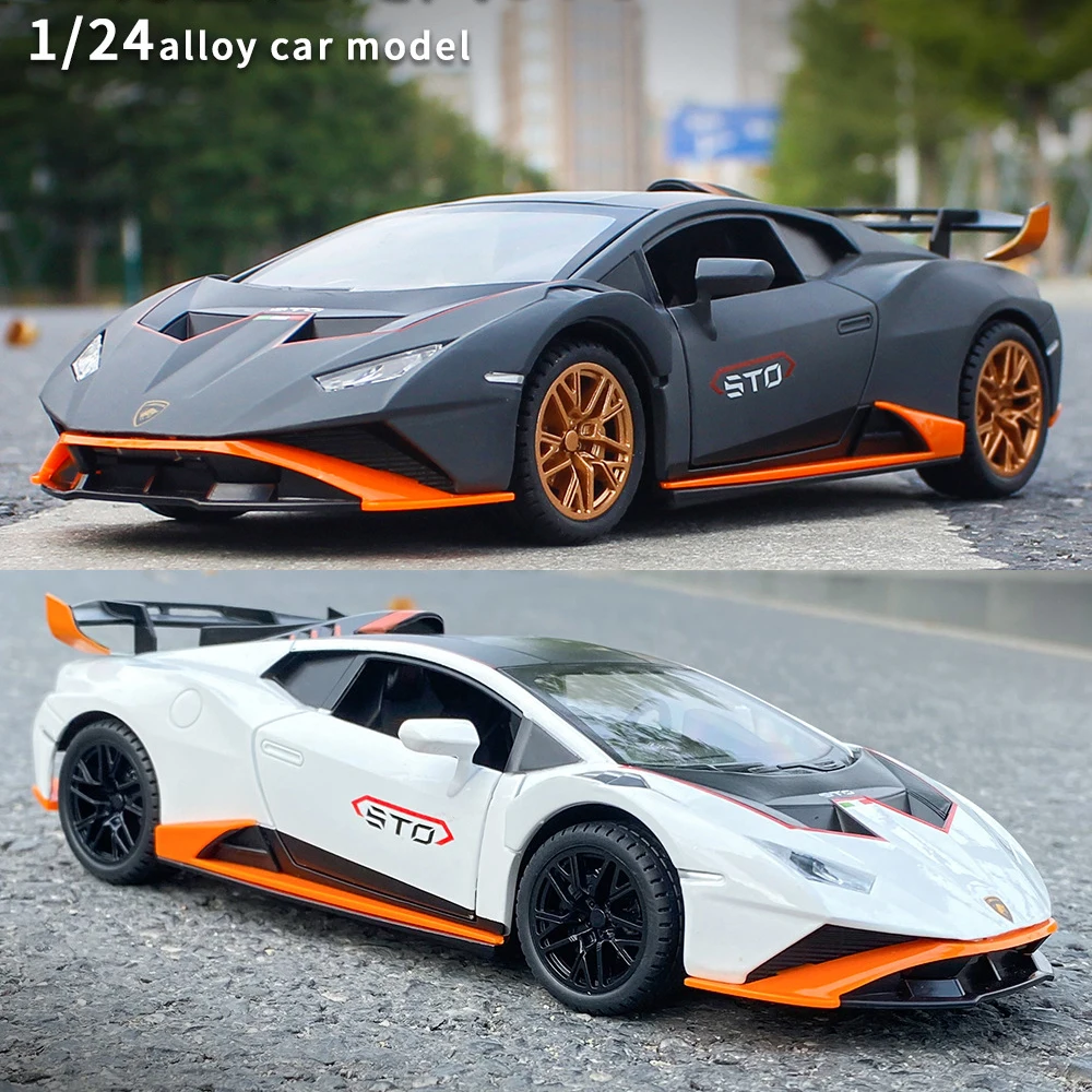 Symulacja pojazdu odlewana zabawka 1:24 Lamborghinis-sportowa Model samochodu zabawka dziecięca dźwięk i światło samochód z napędem Pull Back zabawki ze stopu cynku