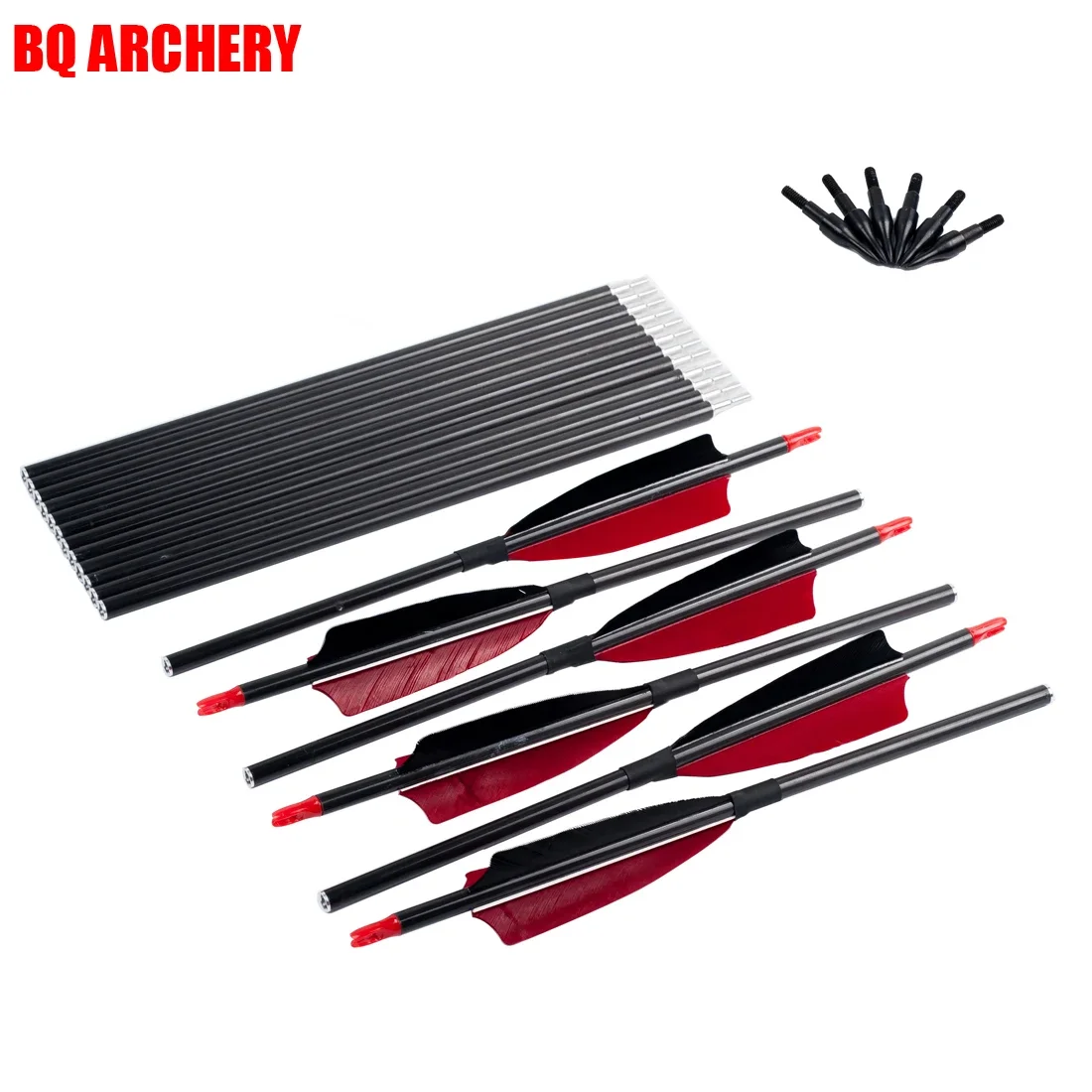 

12PS Archery 3 Take-Down 2 Take-Down Arrow Spine500 Connect Aluminum Insert Pocket Carbon Arrows Shaft Compound Bow Hunting