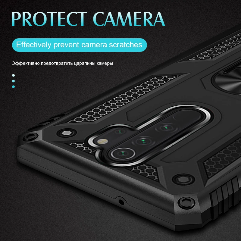 Luxury Armor Magnet Metal Ring Case For Xiaomi Redmi Note 7 8 Pro Shockproof Back Cover For Redmi 7A 8A Silicone Bumper Case