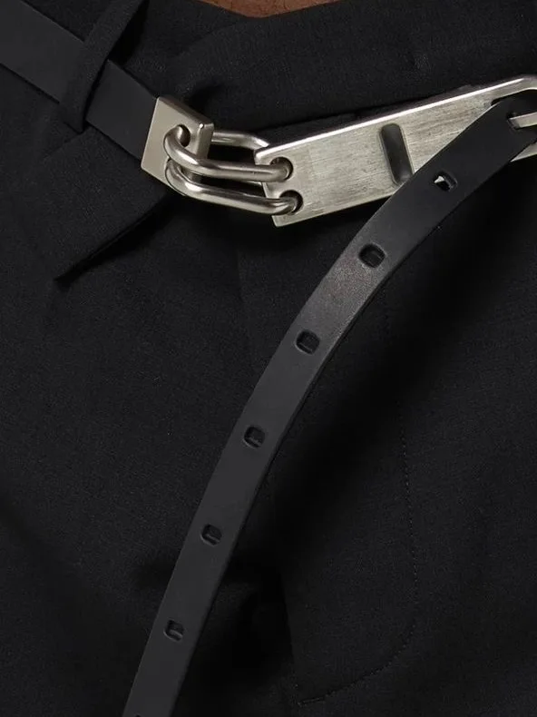 Dark Style Retro Simple Metal Buckle Leather Belt Unisex Versatile Waist Belt Handsome And Stylish for Men And Women