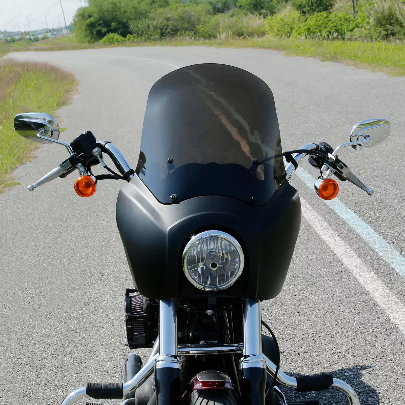زجاج أمامي علوي للدراجة النارية مقاس 15 بوصة مناسب لدراجة Harley Dyna Low Rider FXDL Super Glide T-sport FXR