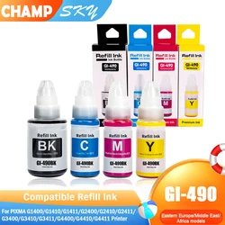 Sky 490 GI-490 Ink ,Premium Refill Ink For Canon G1400 G1410 G1411 G2400 G2410 G2411 G3400 G3410 G3411 G4400 G4410 G4411 Printer