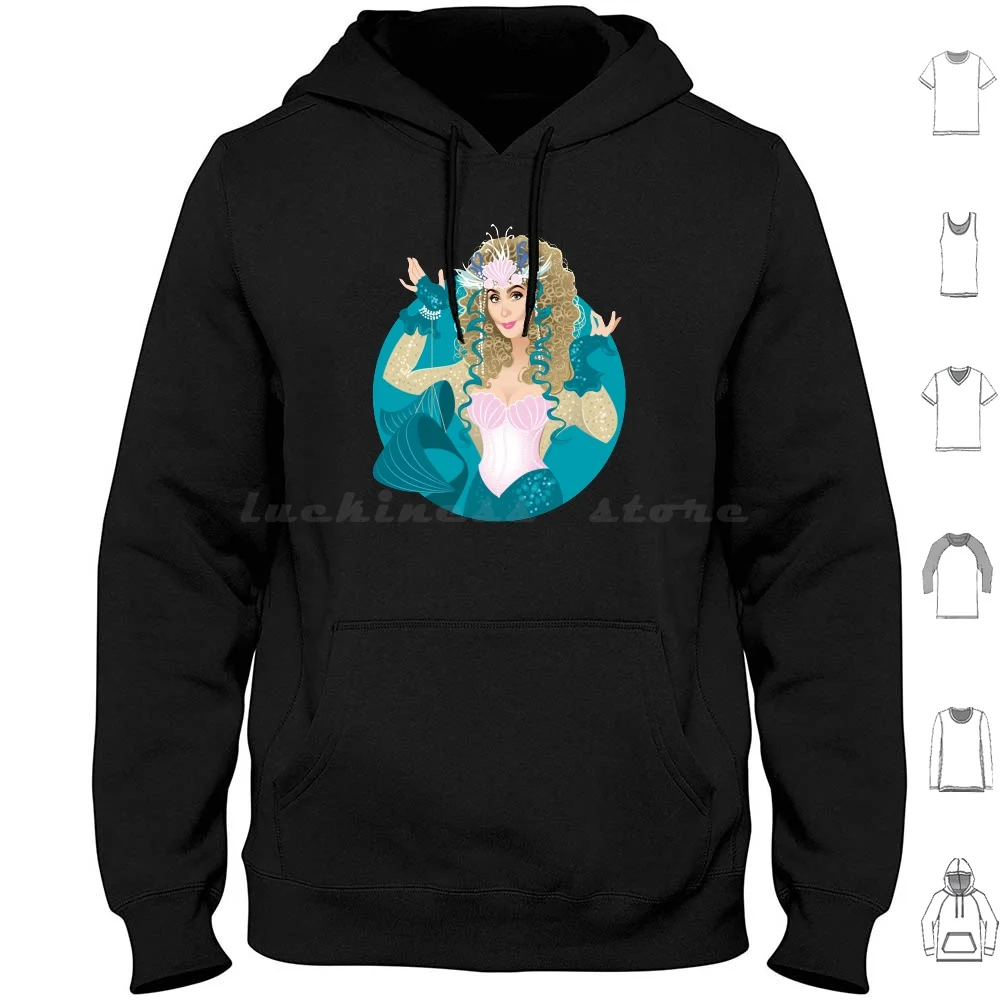 Mrs. Flax Hoodies Long Sleeve Alejandro Mogollo Art Alejandromogolloart Alemogolloart Mermaids Pop Diva Icon Camp Kiss