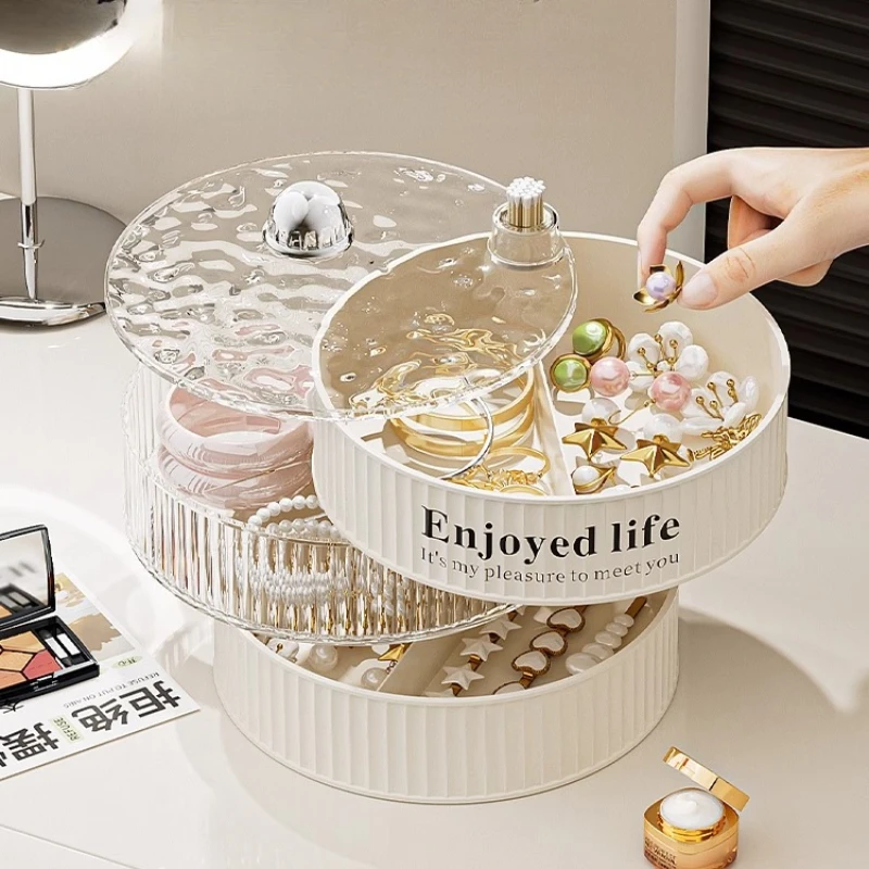Light Luxury Jewelry Storage Box Organizer Exquisite Earrings Necklace Earrings Jewelry Box Multi-layer Rotating Jewelry Boxes