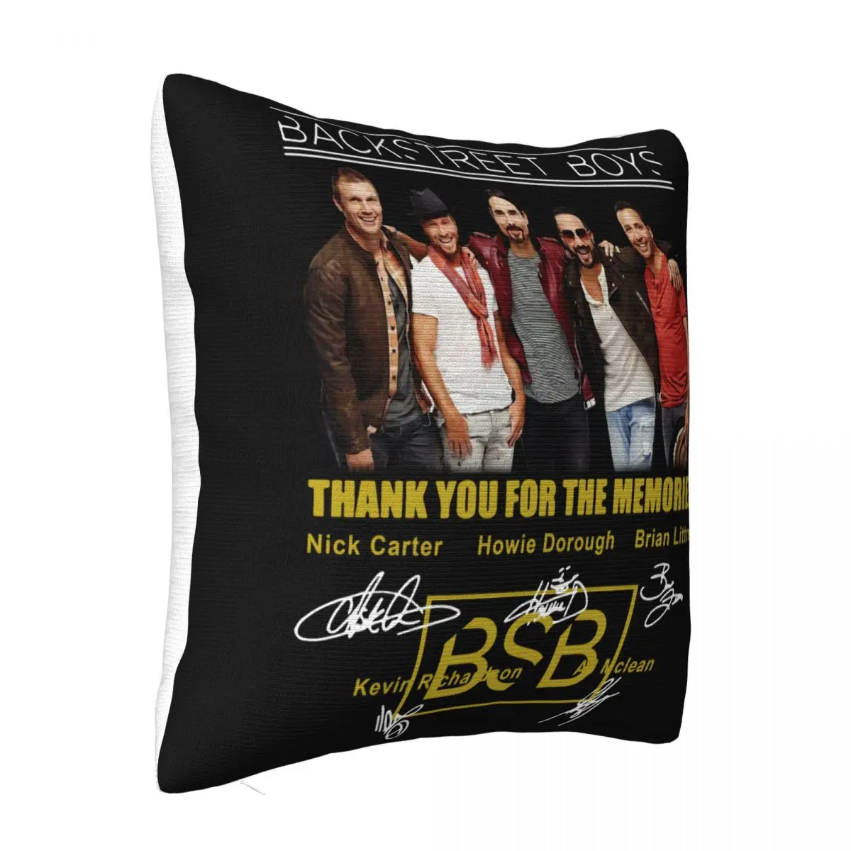 Backstreet Boys Thank You For The Memories Signatures Black Men Women Cotton Pillow Case