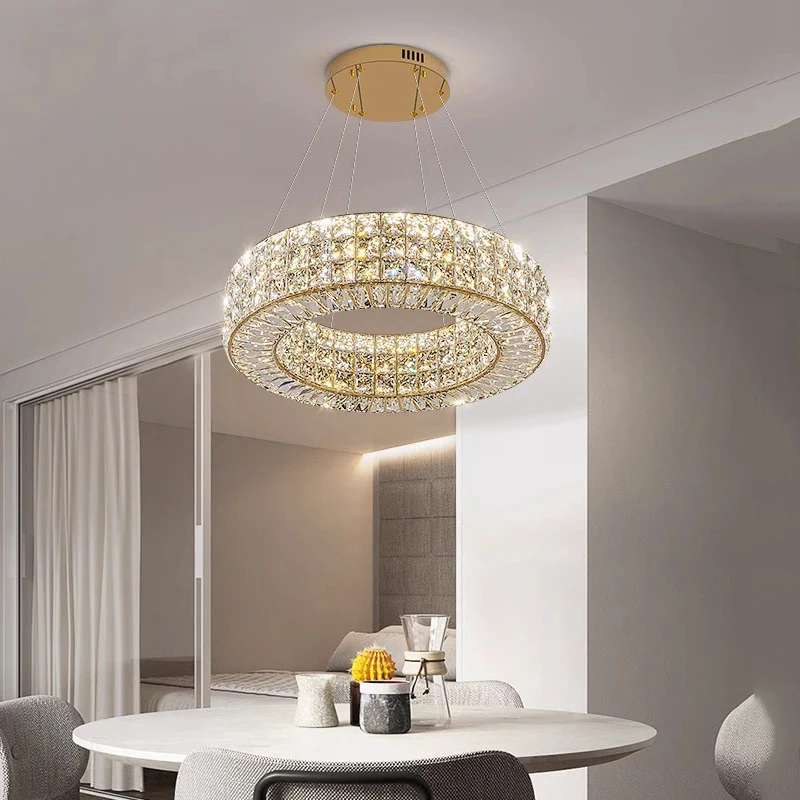 

Nordic Crystal Led Pendant Lights for Living Dining Room Food Tables Kitchen Bedroom Chandelier Home Decor Lusters Luminaires