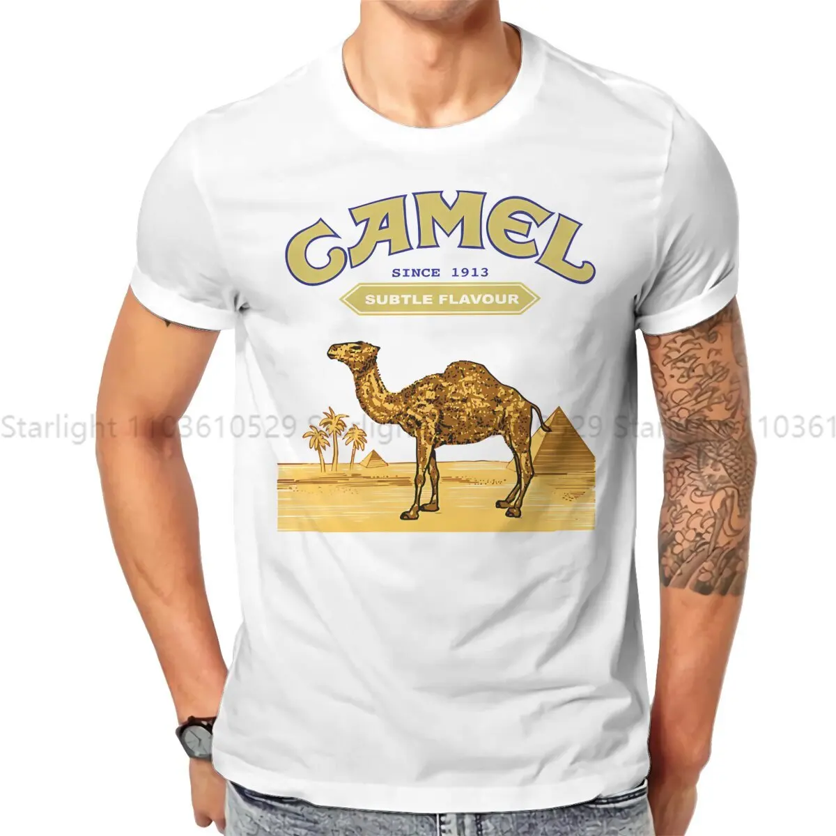 

Sand Cigarettes Man's TShirt Camel O Neck Tops T Shirt Funny Gift Idea