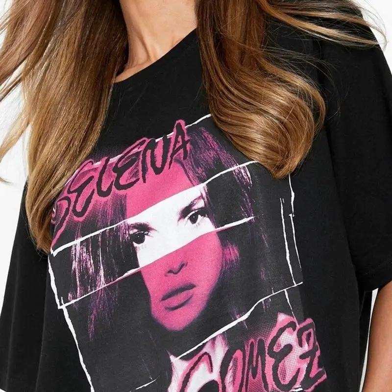 NOVO LANÇAMENTO Camiseta preta de algodão Selena Gomez Todos os tamanhos S 345XL Fan HRN128