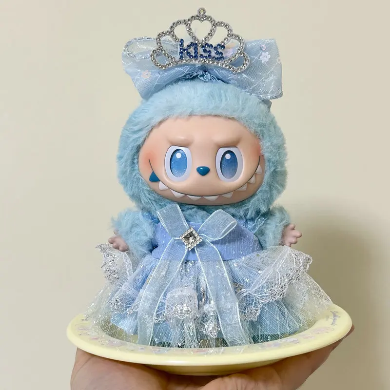 Ensemble de robe imprimée de dessin animé pour poupée Labubu V1 V2 V3, tenue ludique, 15/17cm