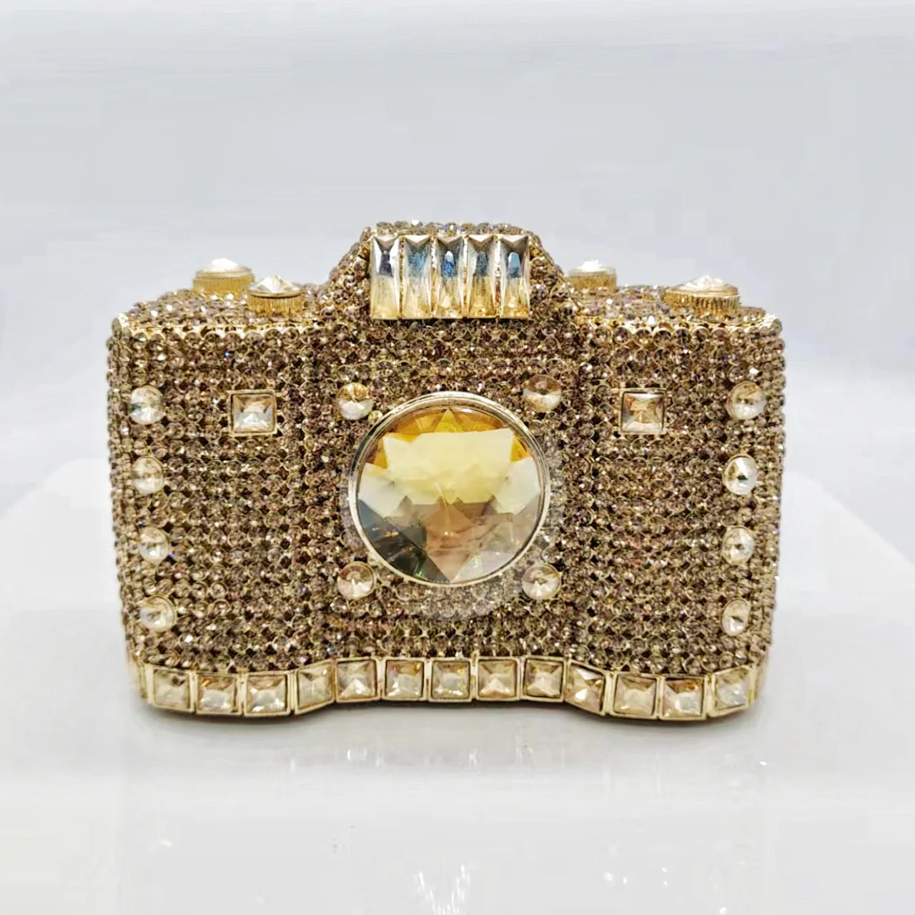 Camera Styling Women Rhinestone Clutch Bag Crystal Luxury Designer Handbags for Female Unique Party Bags Vintage Evening Bags