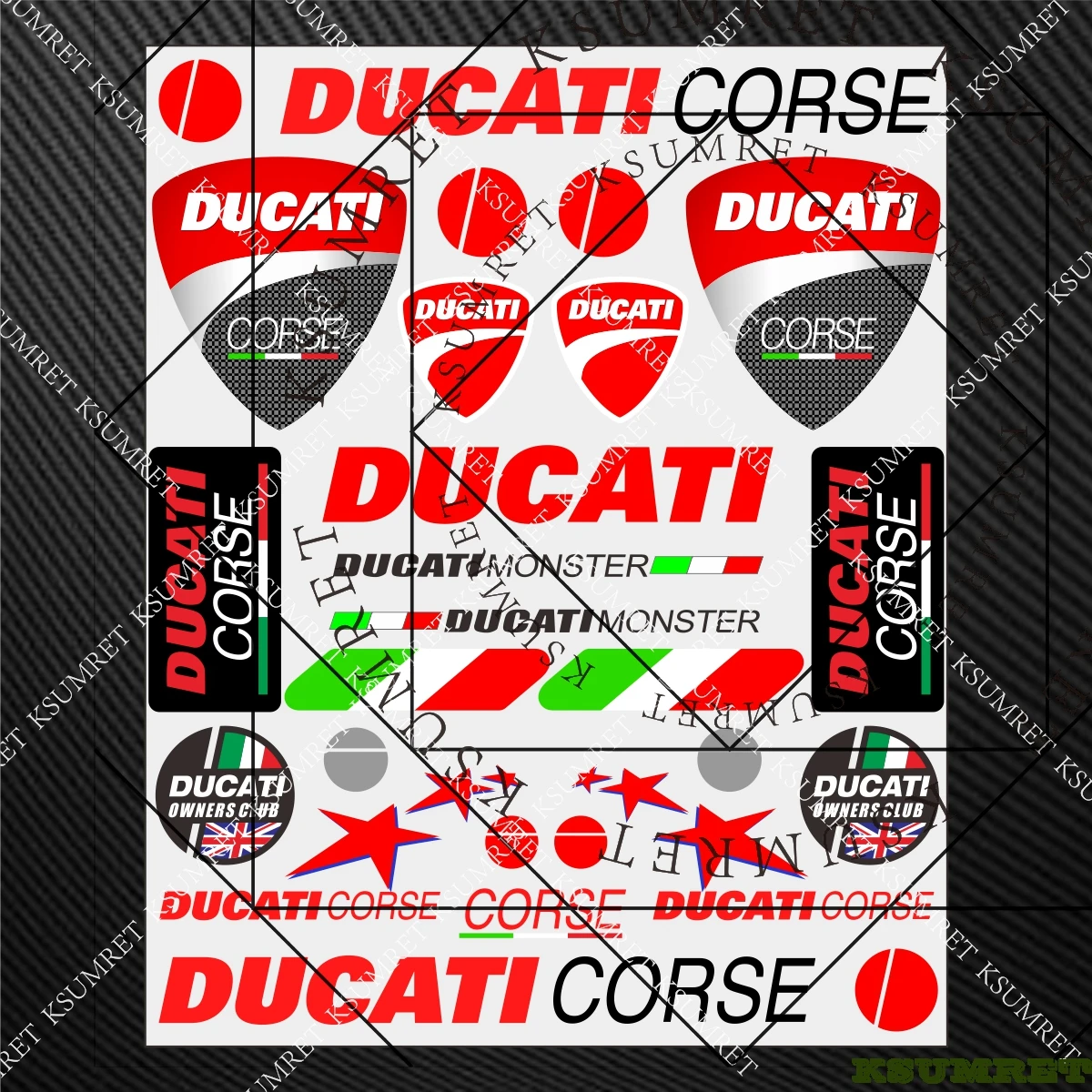 لملصقات شعار Ducati ملصق مائي لخزان الدراجة النارية